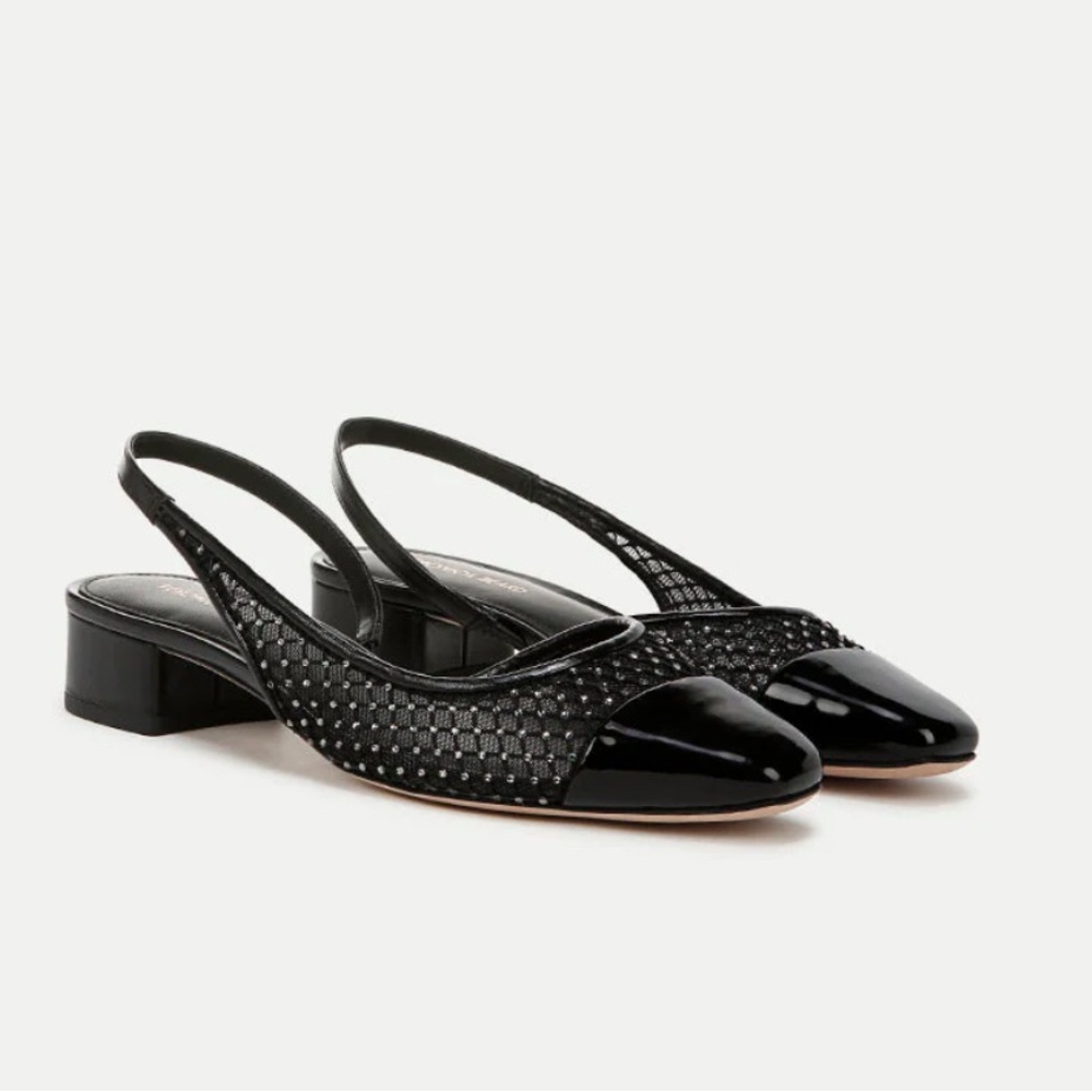 NEW Veronica Beard Rhinestone Mesh Cap-toe Cecile Slingbacks 8.5 - Picture 2 of 9